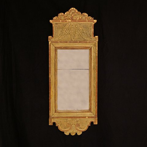 Gustavian gilded mirror. Sweden circa 1780. Size: 
84x32,5cm