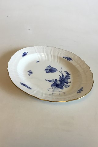 Royal Copenhagen Blå Blomst Svejfet med Guld Ovalt Fad No. 1555