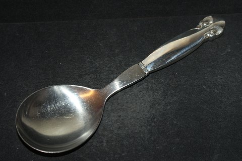 Potato / Serving spoon, with stainless steel, Pinje / Bittersweet # 79Design Gundorph Albertus 1940,Georg Jensen SilverLength 19.5 cm.