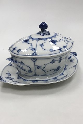 Royal Copenhagen Blue Fluted Sauce Boat with Lid No 207