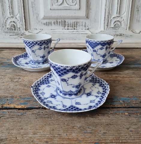 Royal Copenhagen Blue Fluted full lace coffee cup No. 1036 - 1898-1923