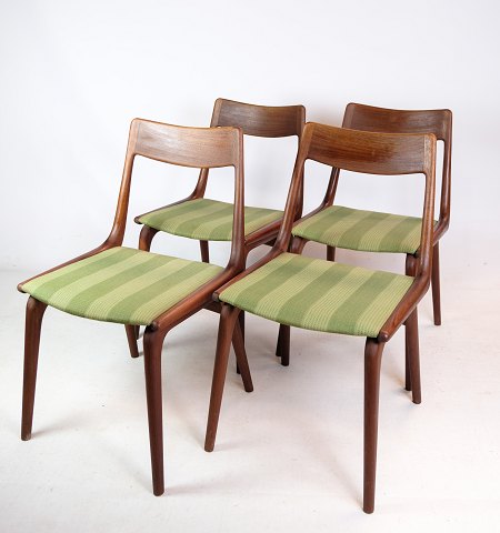 Four dining chairs, Model Boomerang, Alfred Christensen, teak, Slagelse Møbelfabrik, 1960Great condition
