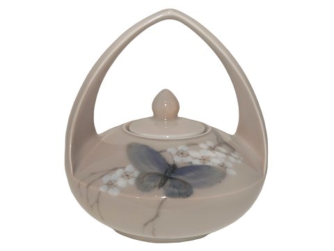 Royal Copenhagen Small Art nouveau lidded vase decorated with butterfly