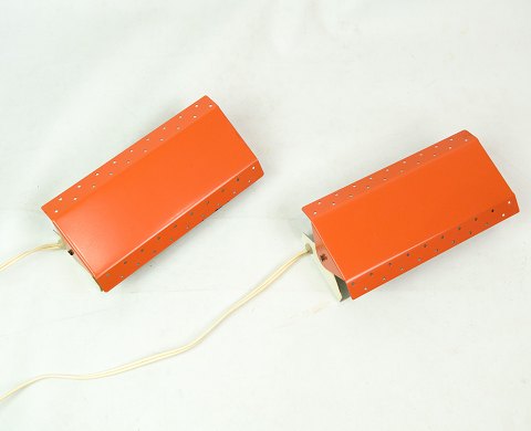 Wall lamps, orange colour, Danish design, 1970s.Great condition