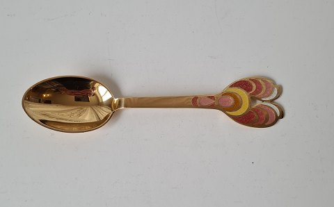 A.Michelsen Christmas spoon in gilded sterling silver with enamel 1972