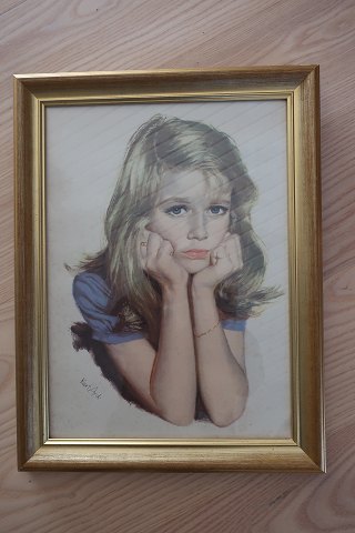 Lithography made by Kurt ArdSignedNew-framed lithography by Kurt Ard (1925 -)Wellknown Danish illustrator with many illustrations of the frontpages of the Danish and foreign weekly magazinesThe illustrations of Kurt Ard