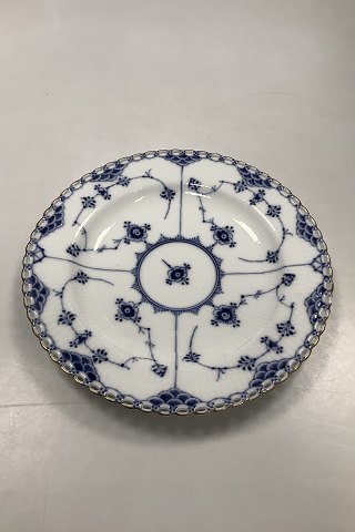 Royal Copenhagen Blue Fluted Full Lace Flat Plate with Gold No. 1084