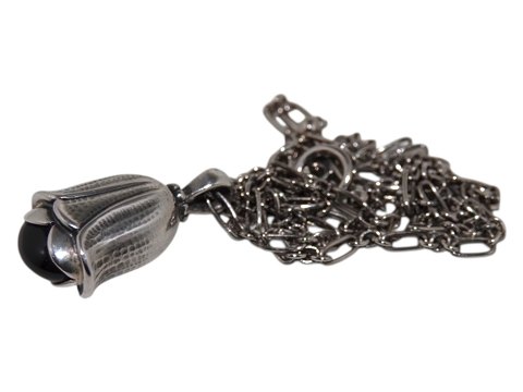 Georg Jensen sterling silverYear jewellery 2007 pendant with red garnet