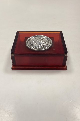 Smykkeæske med Aaron Shatkin Sterling Sølv Turtelduer Broche