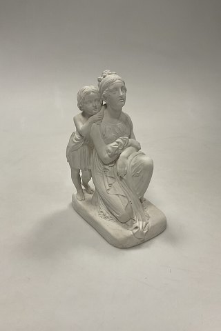 Bing og Grøndahl Bisque / Bisquit Figur af Moder med sin Søn No. 43