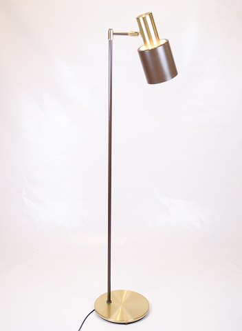 Gulvlampe - Model studio - Brunt lakeret Metal & Messing - Jo Hammerborg - Fog & 
Morup - 1970erne
