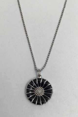 Georg Jensen Sterling Sølv Marguerit Vedhæng (Sort)