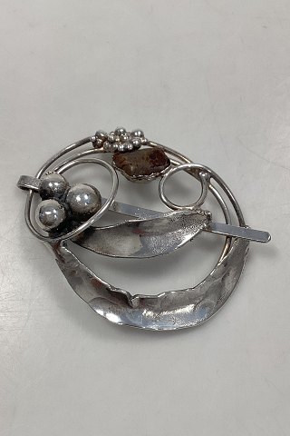 Ornamenteret Jacob Hull Hårsmykke i Forsølvet metal med sten