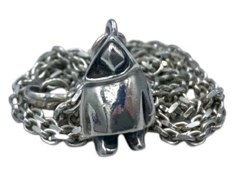 Tage Hansens Guldsmedie Heavy sterling silver pendant of a Greenland man with necklace