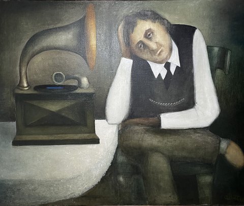 Valsedrømmen" Stort flot oliemaleri i ny naturramme. Maleriet har netop blevet renset hos professionel konservator. Maleriet har Bl.a. været udstillet på Vejle Kunstmuseum.