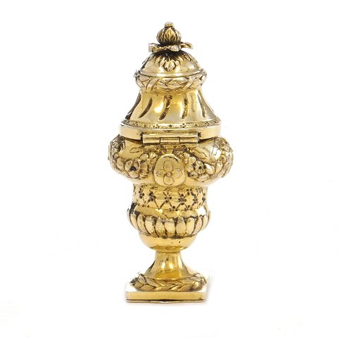 Danish silver vinaigrette by Christian Nielsen Lindbach, 1767-1815, København. H: 7,6cm