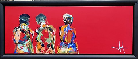 Elegant unika maleri af multikunstneren Henrik Busk Andersen, monteret i svæveramme fra Bogø Design.