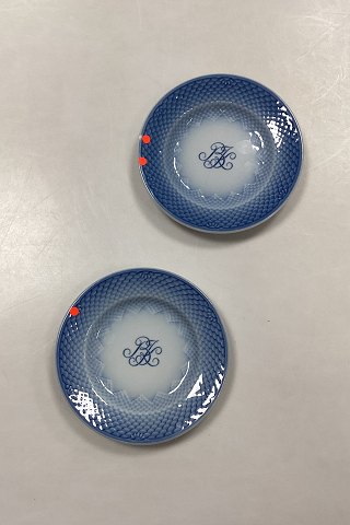 Bing og Grøndahl Blå Tone Hotel med Logo Lille Kagetallerken  No. 700/1002 - SKÅRET