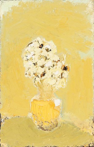 Tungt kvalitets maleri af Lars Dan, monteret i moderne bejdset natur svæveramme. Proveniens Galleri Christian Dam.