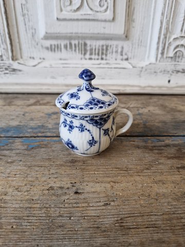 Royal Copenhagen Blue Fluted half lace mustard jar no. 744