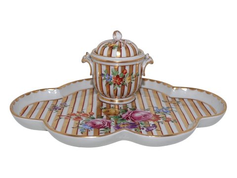 Tysk porcelænBlækhus med Saksisk Blomst dekoration