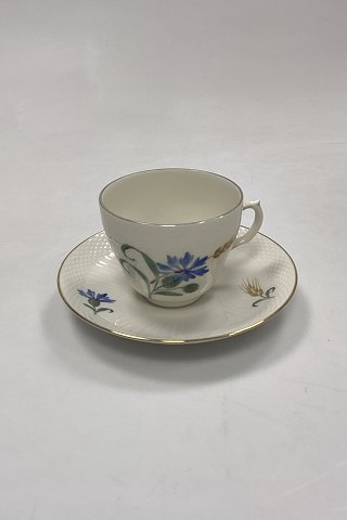 Royal Copenhagen Blå Kornblomst Kaffekop med Underkop No. 1870