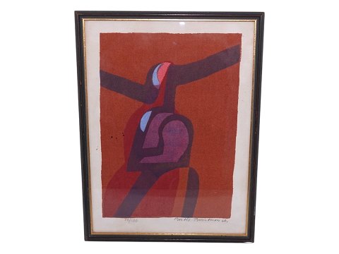 Bertil BerntssonRød abstrakt komposition fra 1960