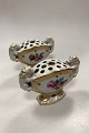 Pair of Royal Copenhagen Full Saxon Flower bouquetièrs  / Vases with lionheads No. 1571