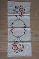 Old table clothWith embroidery in colours - made by handAbout  60cm x 30cmIn a good condition