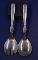 Karina dänisch Silberbesteck, grosser Salatset mit Edelstahl 20cm