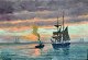 Pegasus – Kunst 
- Antik - 
Design 
præsenterer: 
Landt, 
Frants (1885 - 
1975) Danmark: 
Marine med 
sejlskib og ...