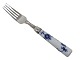 Blue Fluted PlainRare fork with Michelsen sterling silver