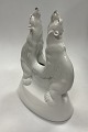 Royal Copenhagen Art Nouveau Crystalline Vase with two Polar Bears by Valdemar Engelhardt H81
