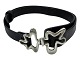 Georg Jensen silverSplash bracelet with black leather