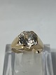 14 carat Gold Vintage Ladies Ring with Clear Stone. Size 52.
