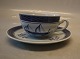0957-46 Teacup and saucer 16.5 cm Aluminia Faience Tranquebar Navy # 46