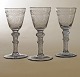 Set of three Norwegian Nøstetangen Chrystal Desert Gläser um 1750. H: 15cm