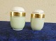 Dagmar with gold Danish porcelain, salt and pepper shaker set with bottom stoppers