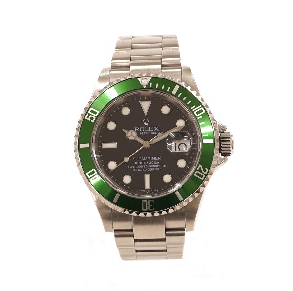 Rolex 16610LV Kermit. Z-serie årgang 2006-07. D: 40mm. Flot stand med servicepapirer fra Rolex.
