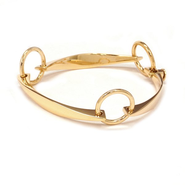 Bent Gabrielsen leddelt armlænke i 14kt guld. Stemplet Bent Gabrielsen. Dessin 056. L: 18,5cm. V: 30,6gr