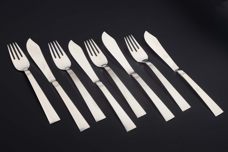 Georg Jensen
Fiskebestik til 4 personer, “Blok / Acadia”.
Sterlingsølv, 1933–44.