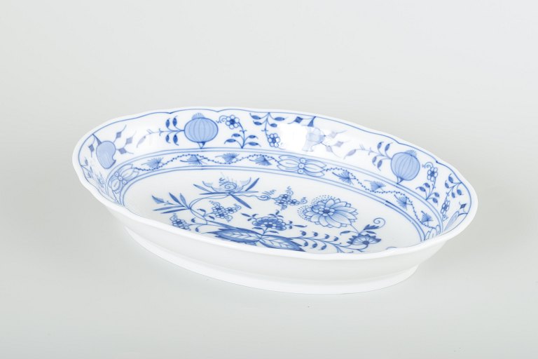 MeissenOval bowl, “Blue Onion” pattern, mid-20th century.