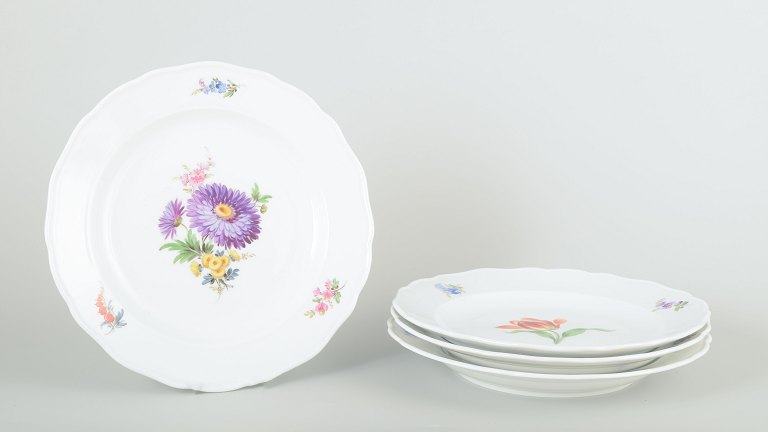 MeissenFire middagstallerkener, ca. 1930’erne.