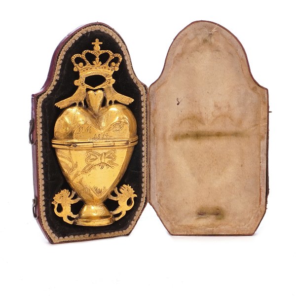 Sogenannte "Amager"-Riechdose. Gestempelt "W", unbekannter dänischer Meister um  1810-20. H: 10,4cm