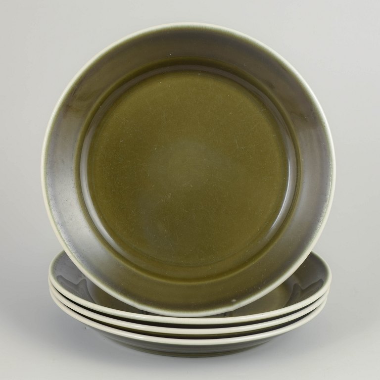 Stig Lindberg for Gustavsberg, sæt på fire middagstallerkener.