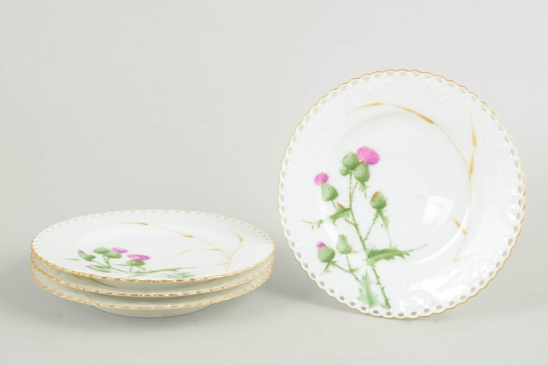 Royal Copenhagen, set of 4 antique plates.