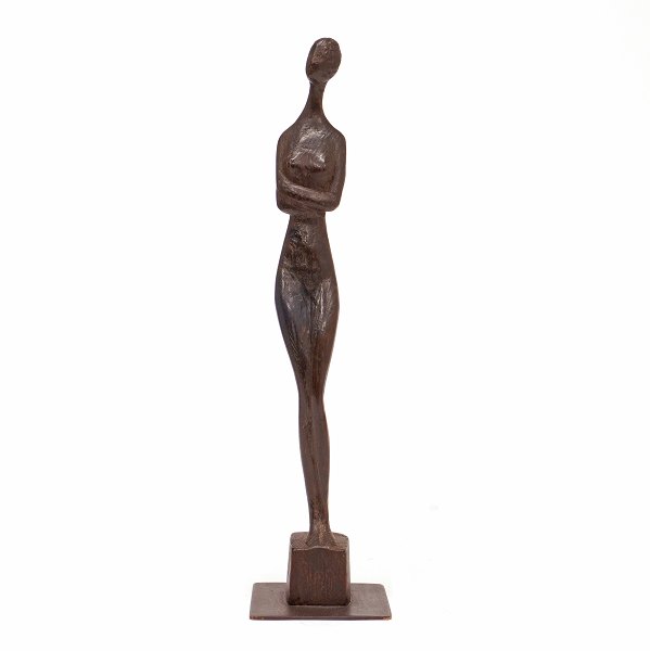 Otto Pedersen, Denmark, 1905-95, wood cut sculpture. Signed. H: 54cm