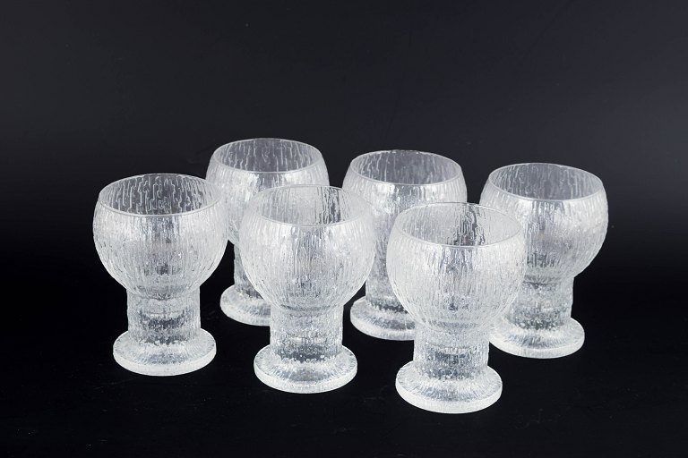 Timo Sarpaneva for Iittala, set of six red wine glasses.