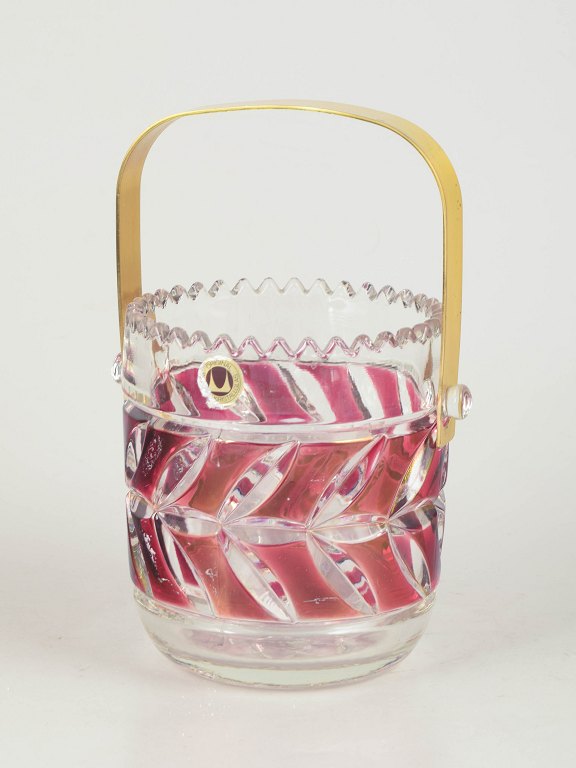 Bohemian crystal glass, ice bucket.