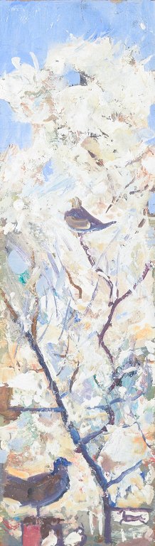 William Hansen, oil on board, listed Danish visual artist.